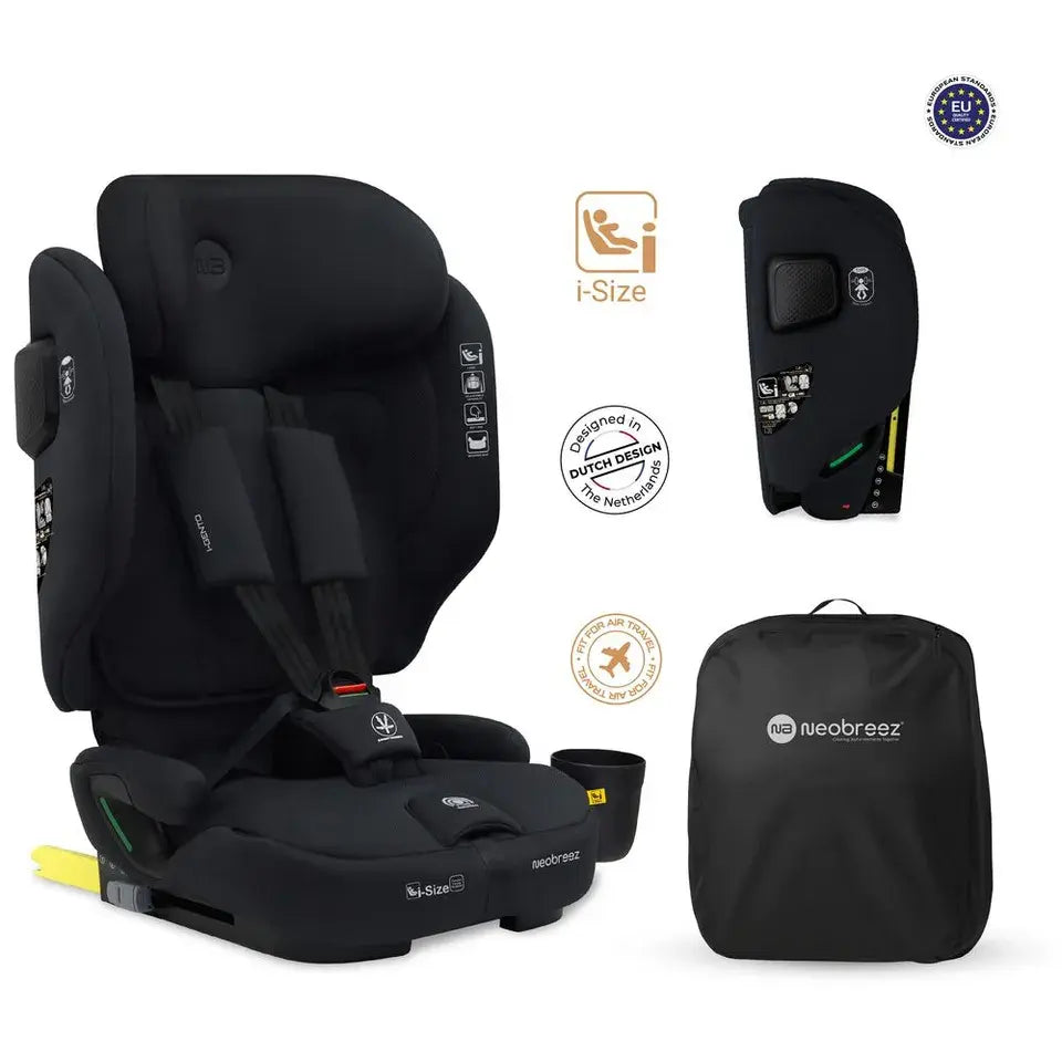 Neobreez Gento Compact Foldable Travel Car Seat with ISOFIX – Black