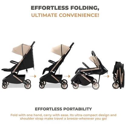 Neobreez Neolite Compact Cabin Stroller – Beige/Black