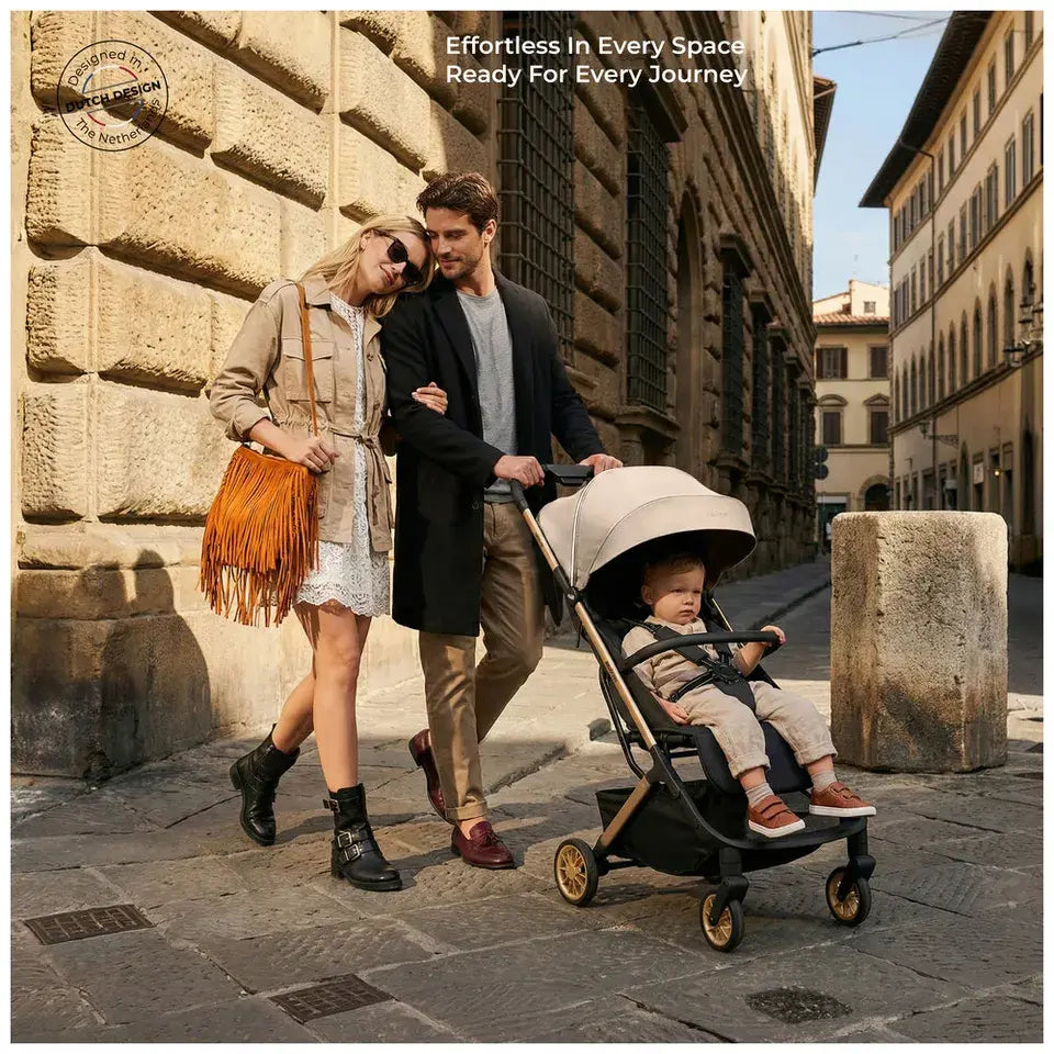 Neobreez Neolite Compact Cabin Stroller – Beige/Black