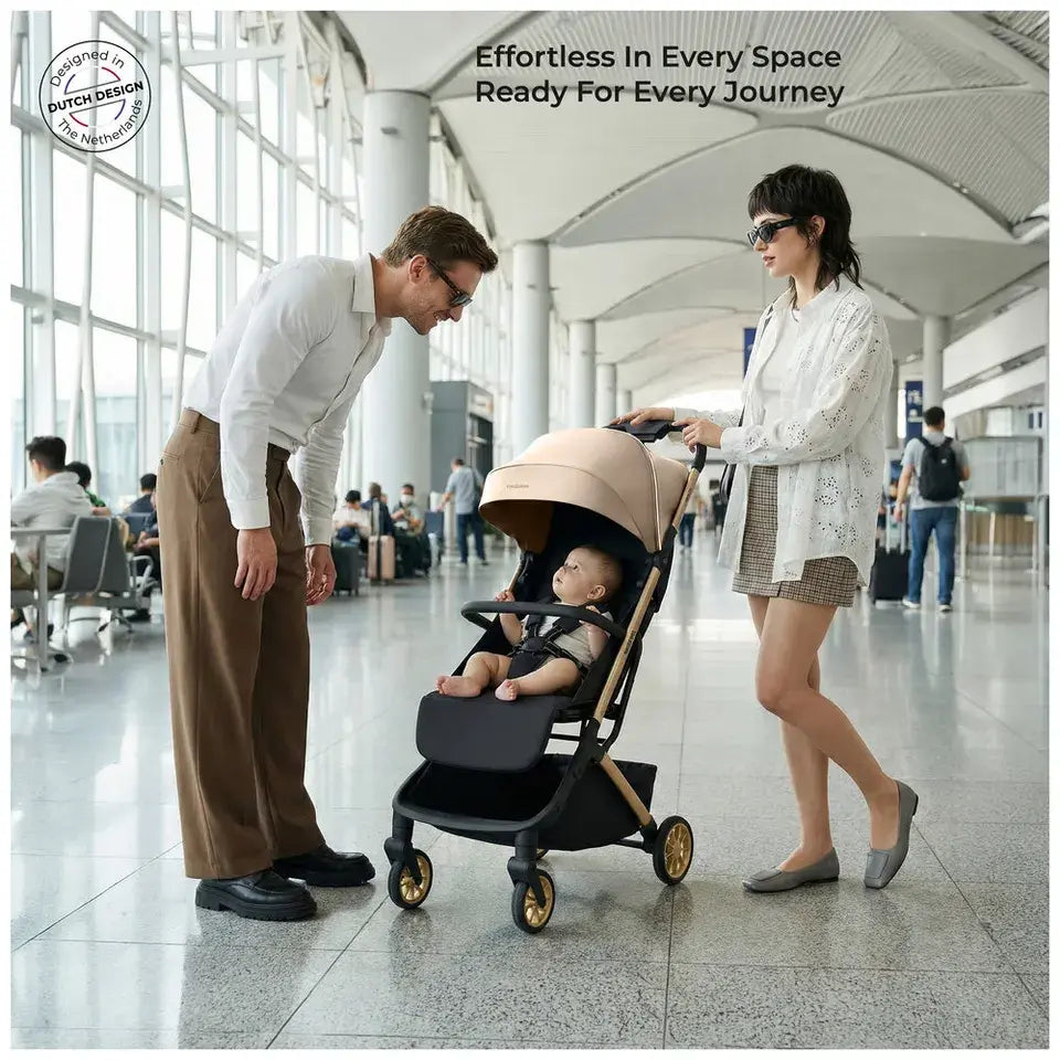 Neobreez Neolite Compact Cabin Stroller – Beige/Black