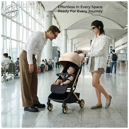 Neobreez Neolite Compact Cabin Stroller – Beige/Black