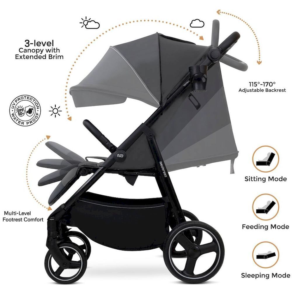 Neobreez Tetra Lightweight Pushchair Stroller With Cup Holder