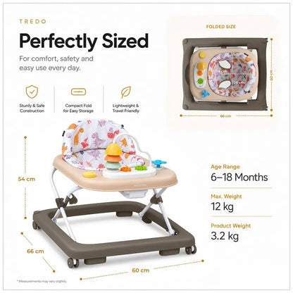 Neobreez Tredo Baby Walker – Brown/Beige
