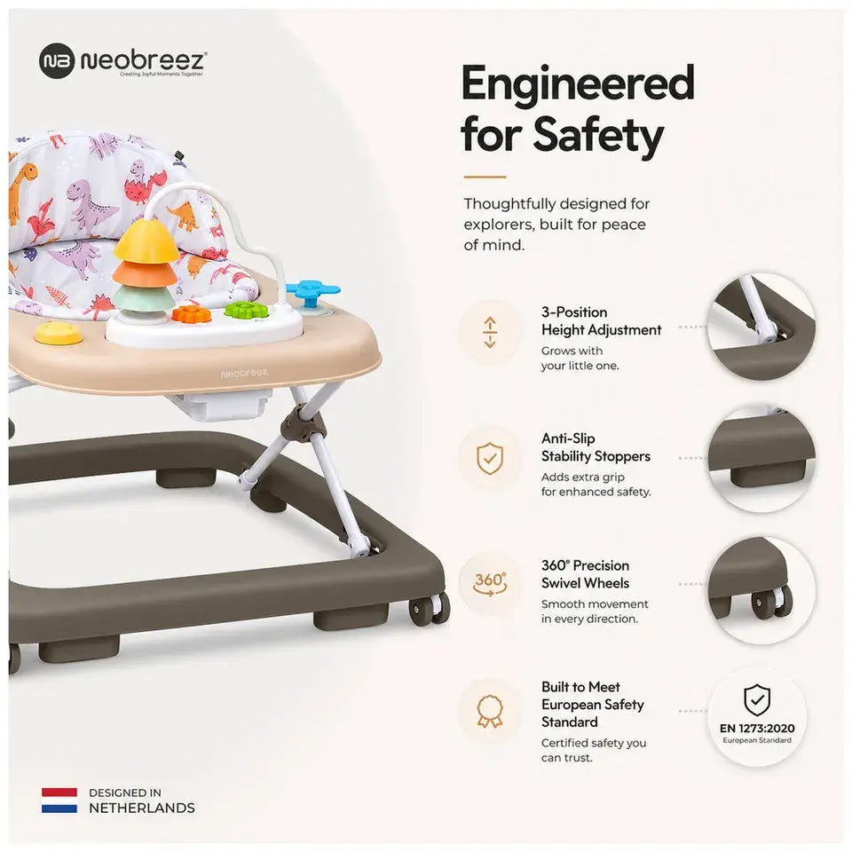 Neobreez Tredo Baby Walker – Brown/Beige
