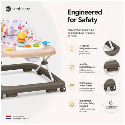 Neobreez Tredo Baby Walker – Brown/Beige