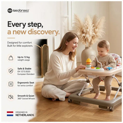 Neobreez Tredo Baby Walker – Brown/Beige
