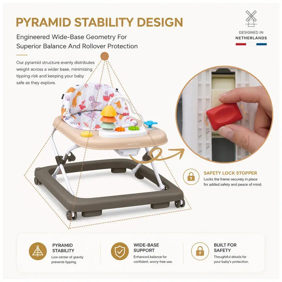 Neobreez Tredo Baby Walker – Brown/Beige