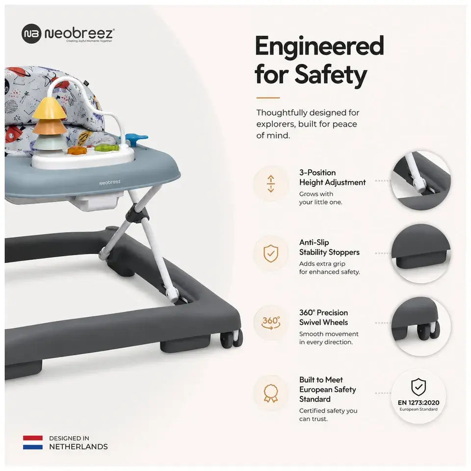 Neobreez Tredo Baby Walker – Dark Grey