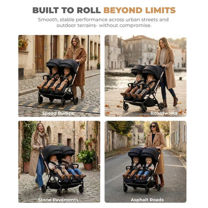 Neobreez Twinex Auto Fold Double Stroller – Compact Twin Stroller