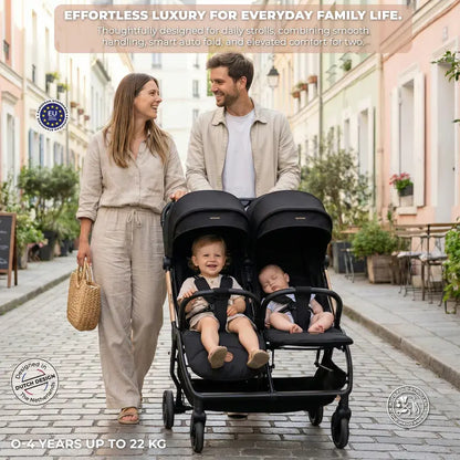 Neobreez Twinex Auto Fold Double Stroller – Compact Twin Stroller