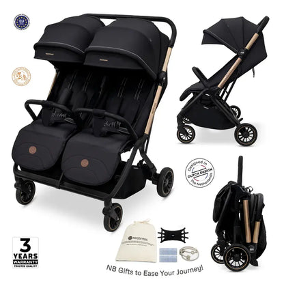 Neobreez Twinex Auto Fold Double Stroller – Compact Twin Stroller