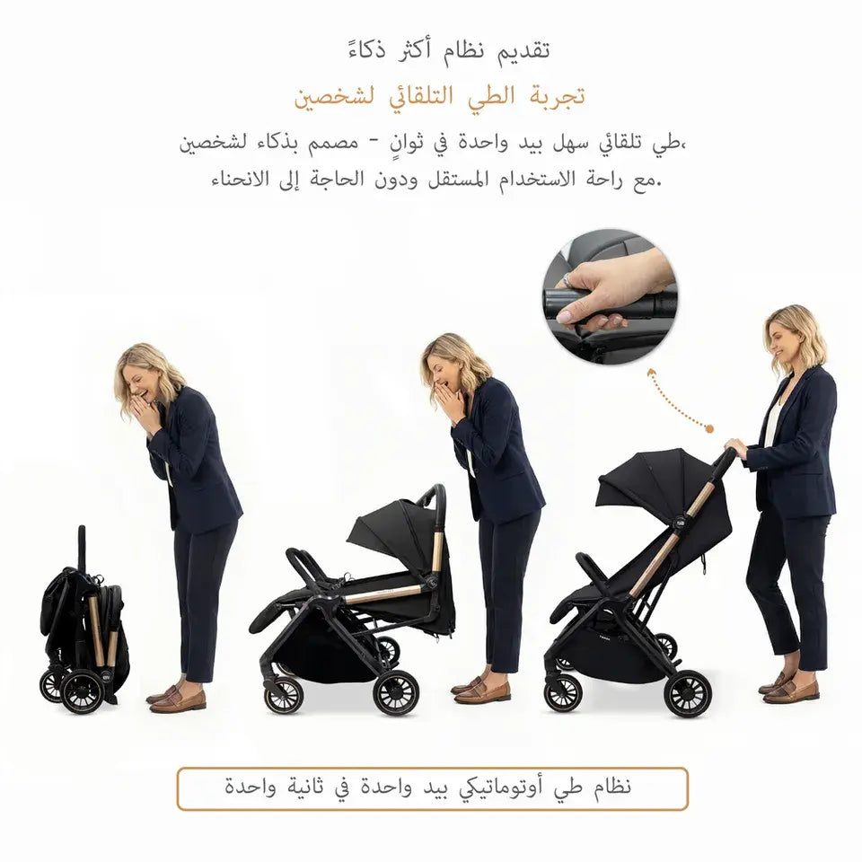 Neobreez Twinex Auto Fold Double Stroller – Compact Twin Stroller