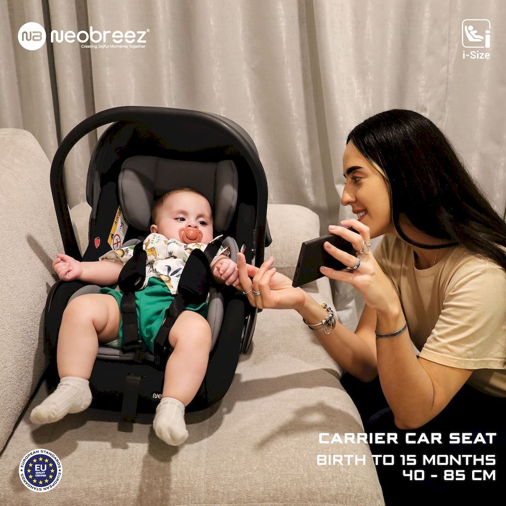 Neobreez I-Sacro Size Lightweight Baby Car Seat Carrier (Grey/Black)