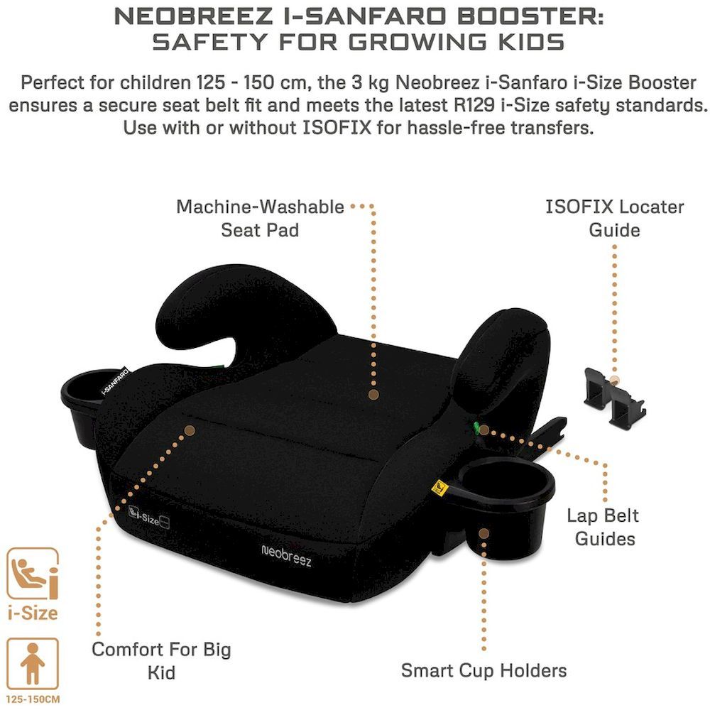 Neobreez I-Sanfaro Isofix Backless Booster Car Seat I-Size