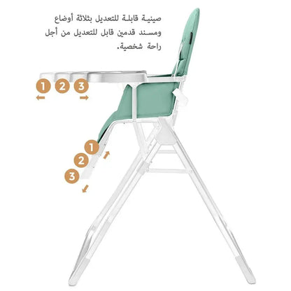 Neobreez Cris Compact Foldable Baby Highchair – Green/White