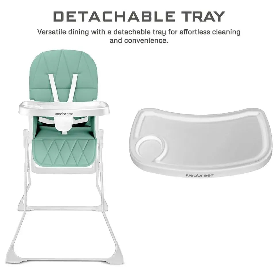 Neobreez Cris Compact Foldable Baby Highchair – Green/White