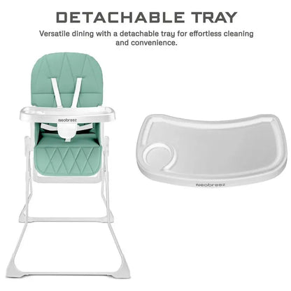 Neobreez Cris Compact Foldable Baby Highchair – Green/White