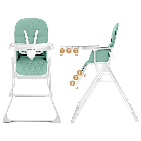Neobreez Cris Compact Foldable Baby Highchair – Green/White