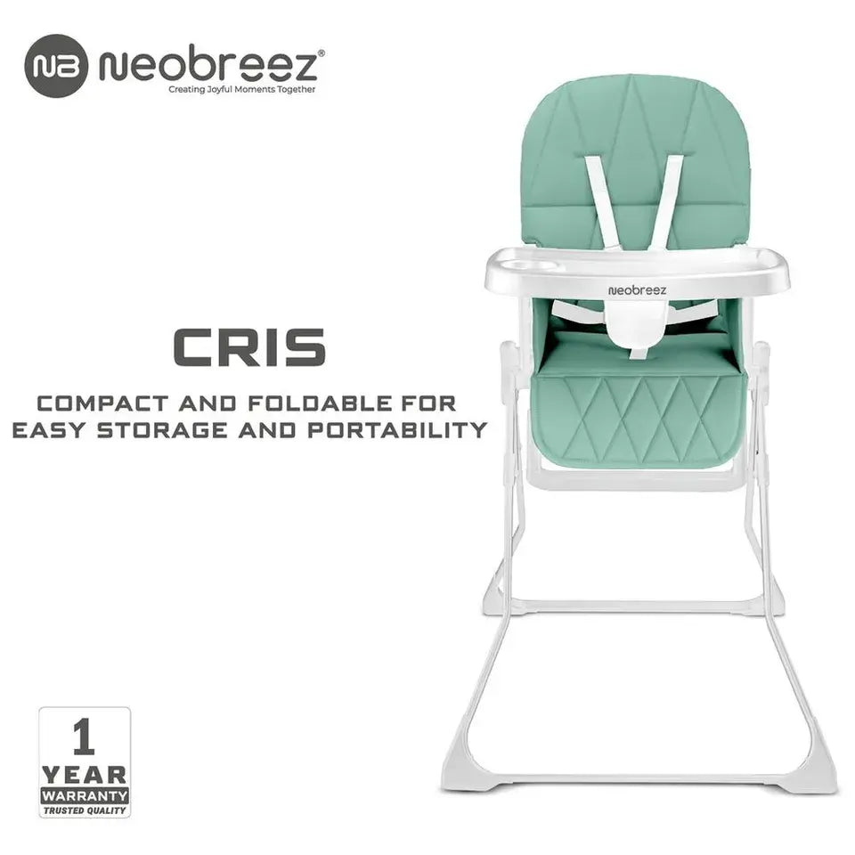 Neobreez Cris Compact Foldable Baby Highchair – Green/White
