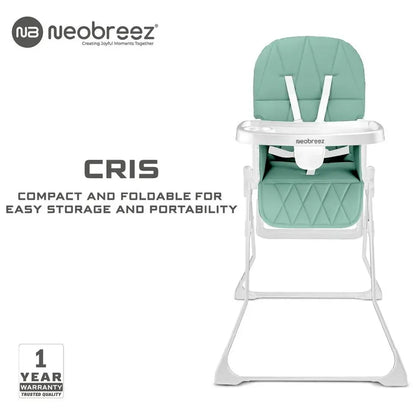 Neobreez Cris Compact Foldable Baby Highchair – Green/White