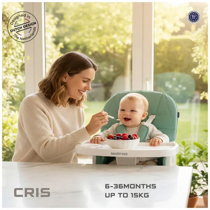 Neobreez Cris Compact Foldable Baby Highchair – Green/White