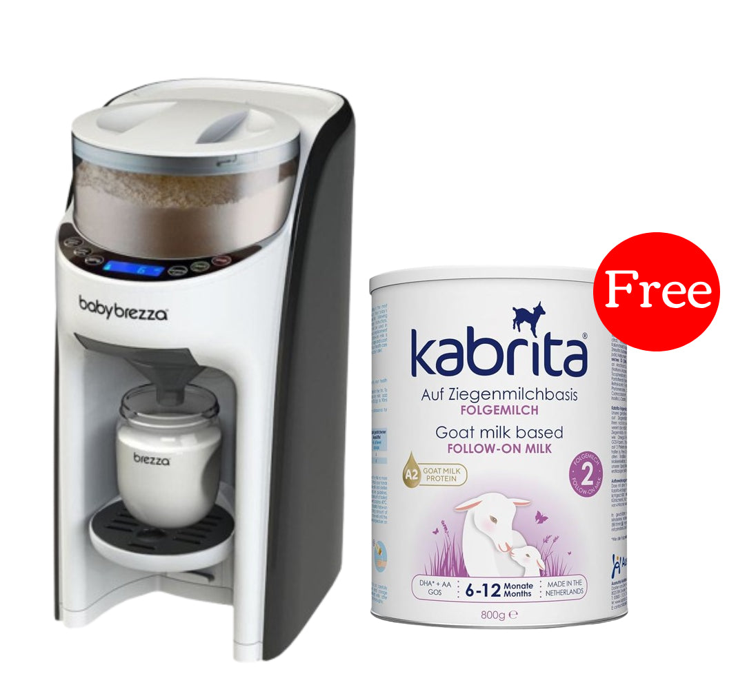 Baby Brezza Formula Pro Advanced Dispenser Machine + Kabrita Goat Milk Based, Follow-on Formula 2, 6 to 12months, 400grams FOR FREE