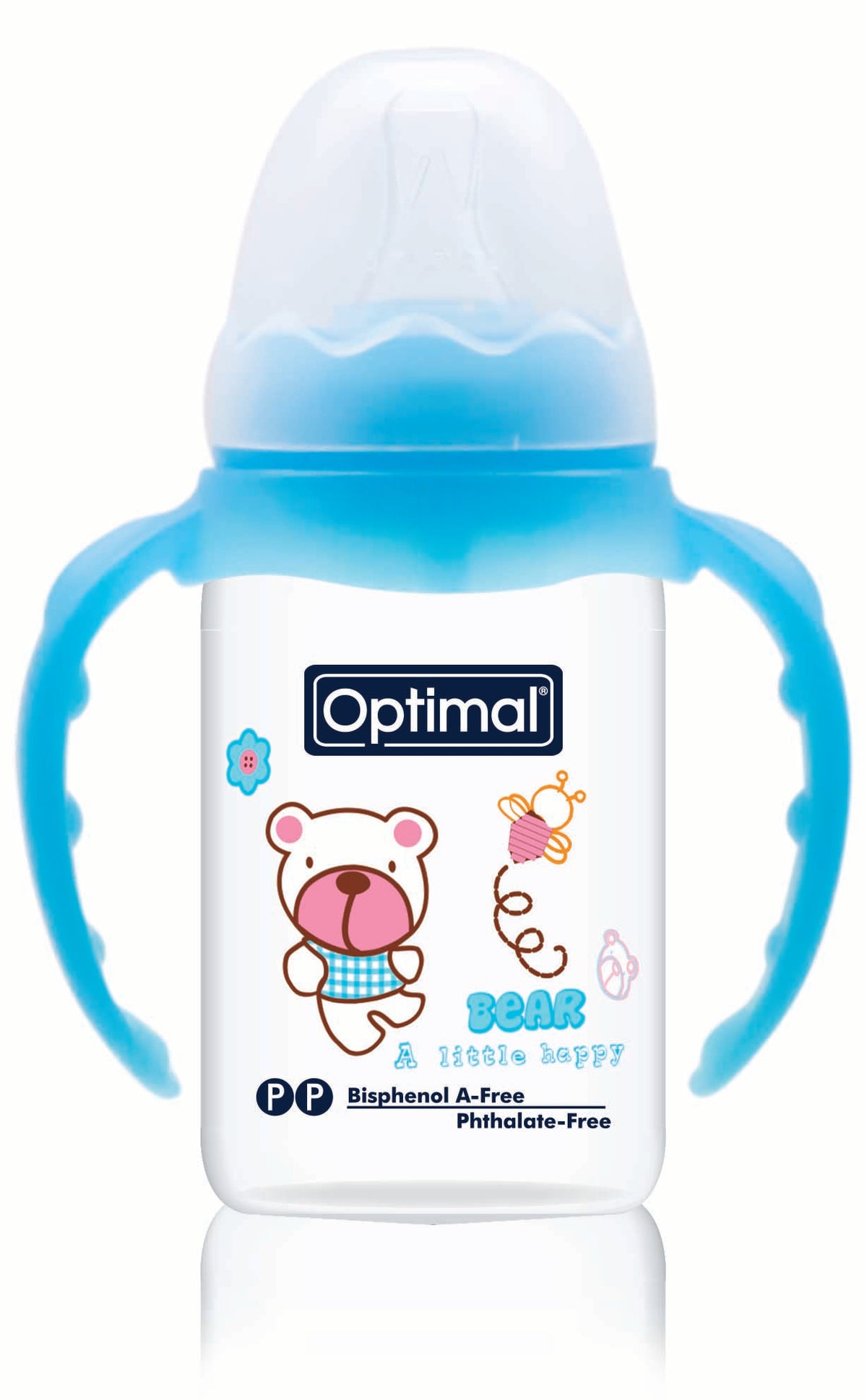 زجاجة رضاعة تقويمية ذات عنق ضيق مع مقبض (140ml)