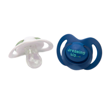 Nuby Night Time Soothers Glow in the Dark (Blue, 6-18 Months) - Pack of 2