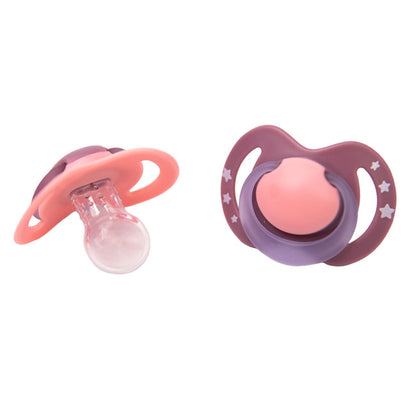 Nuby Nighttime Soothers Glow in the Dark (Pink, 18-36 Months) - Pack of 2