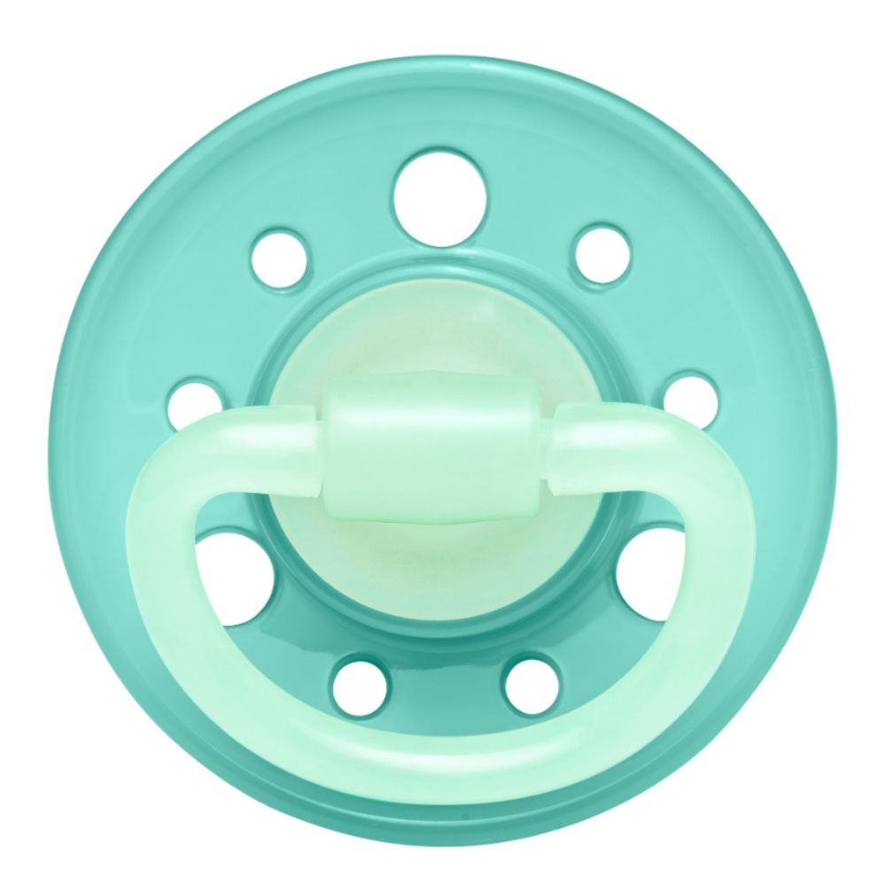 Nip Cherry Glow In The Dark Round Latex Soother - Size 1 (0m+)