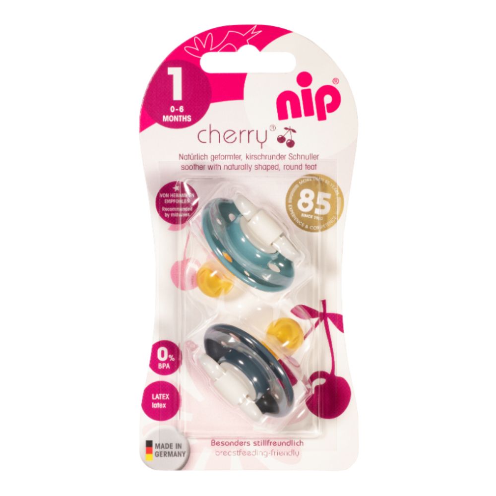 Nip Cherry Round Latex Soother - Size 1 (0M+)