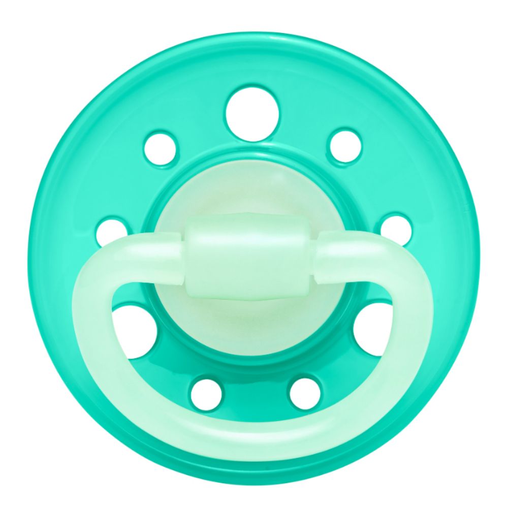 Nip Cherry Glow In The Dark Round Latex Soother - Size 1 (0m+)