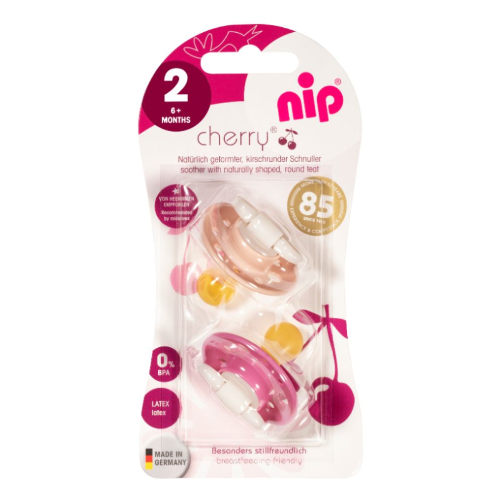 Nip Cherry Round Latex Soother - Size 2 (6M+)