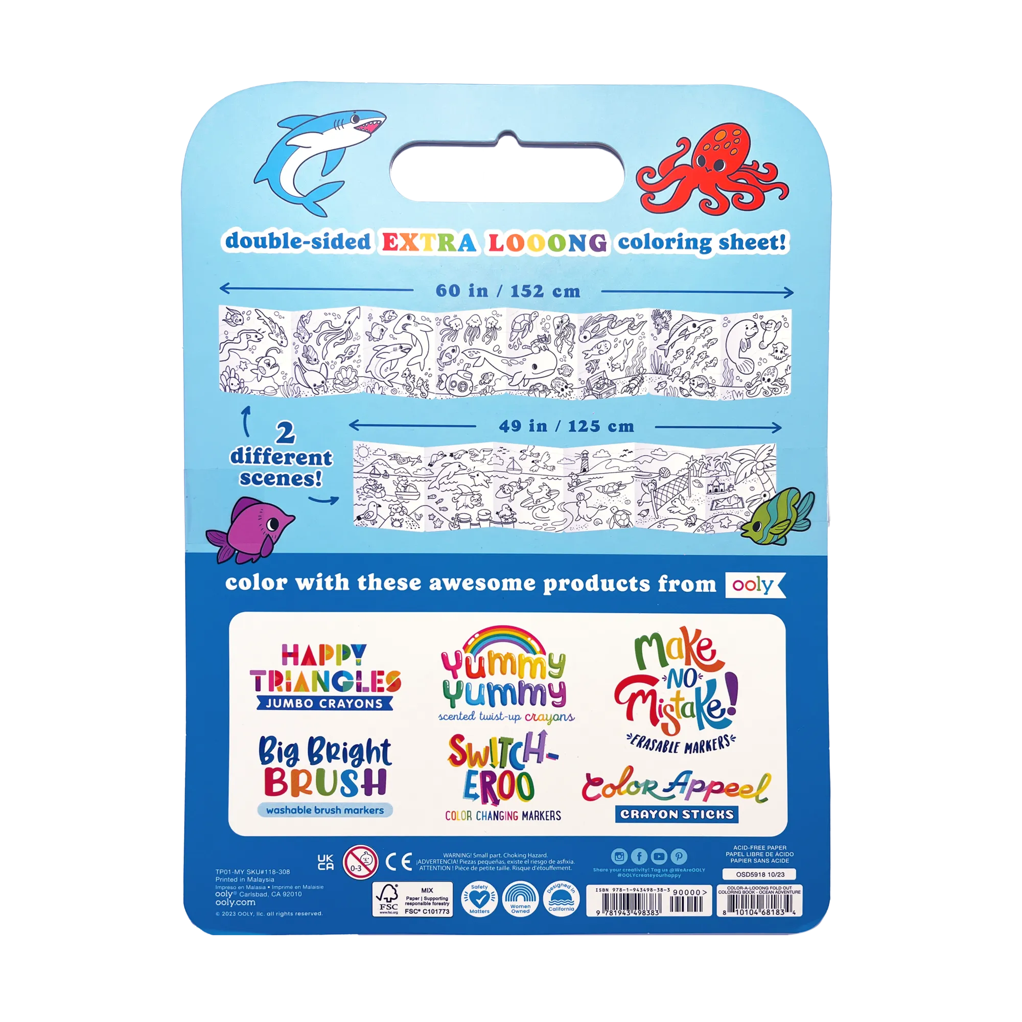 Ooly Color-A-Looong Fold Out Coloring Book (5 Ft. Long)