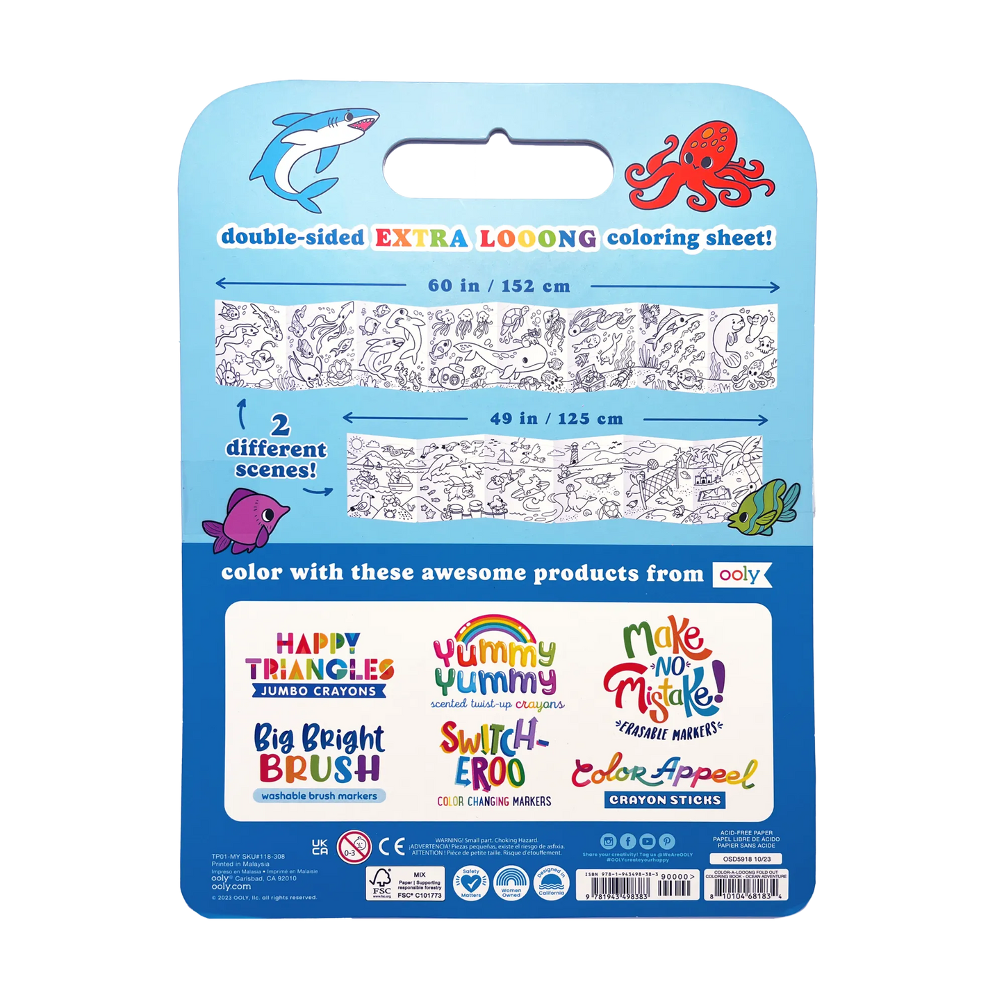 Ooly Color-A-Looong Fold Out Coloring Book (5 Ft. Long)