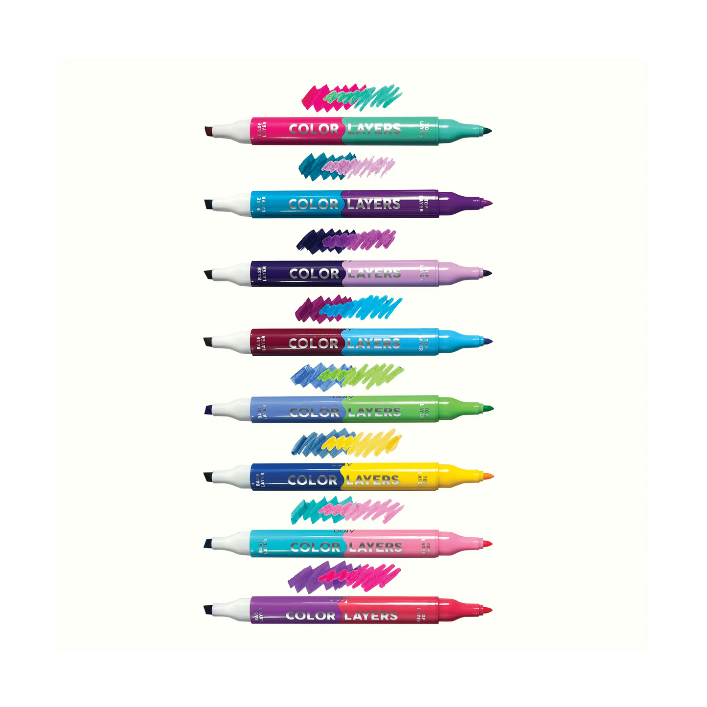 Ooly Color Layers Double-Ended Layering 16 Colors (Set of 8)