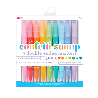 Ooly Confetti Stamp Double Ended Markers (Set of 9)