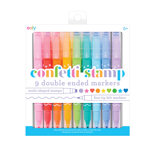 Ooly Confetti Stamp Double Ended Markers (Set of 9)