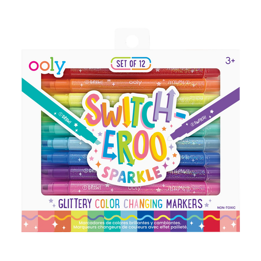 Ooly Switch-Eroo Sparkle Glittery Color Changing Markers (Set of 12)