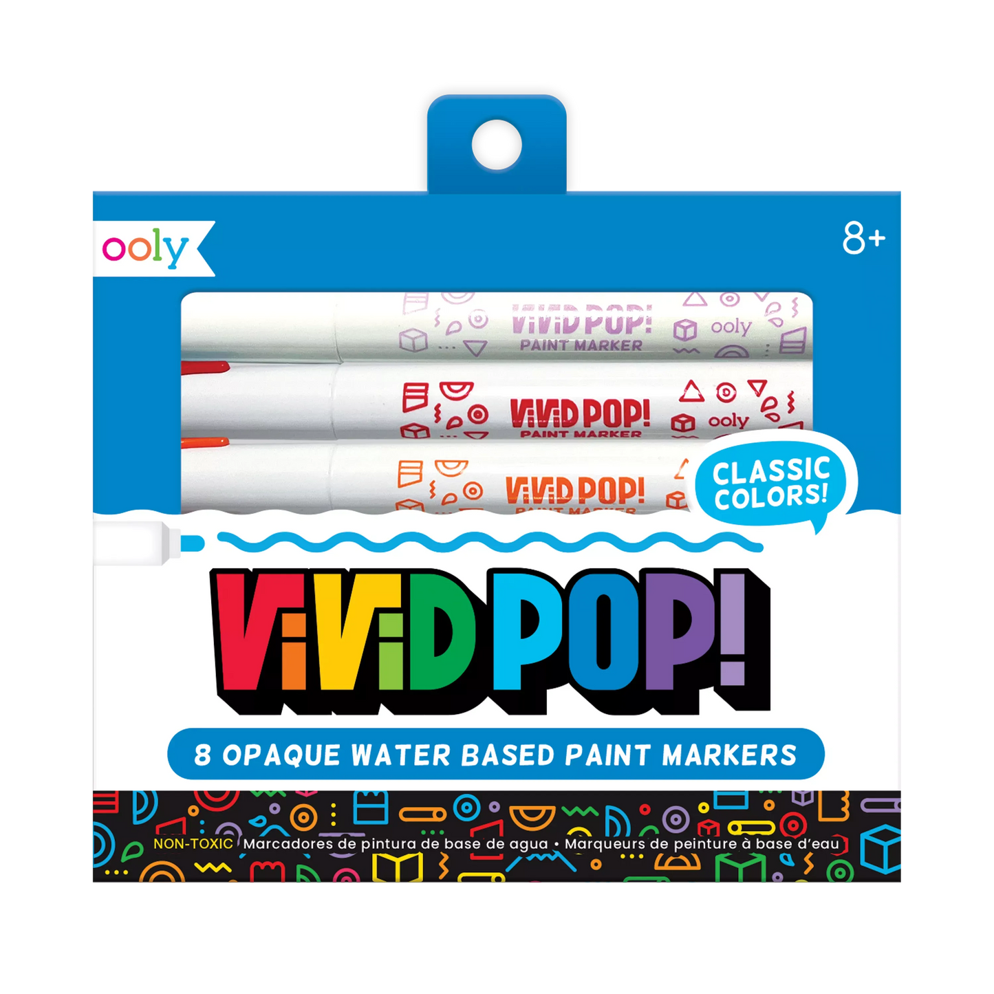 Ooly Vivid Pop Water Based Paint Markers (Set of 8)