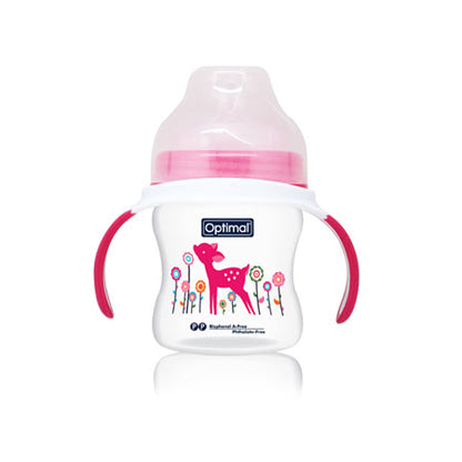 زجاجة رضاعة أوبتيمال بعنق عريض جدًا مع مقبض (150ml)