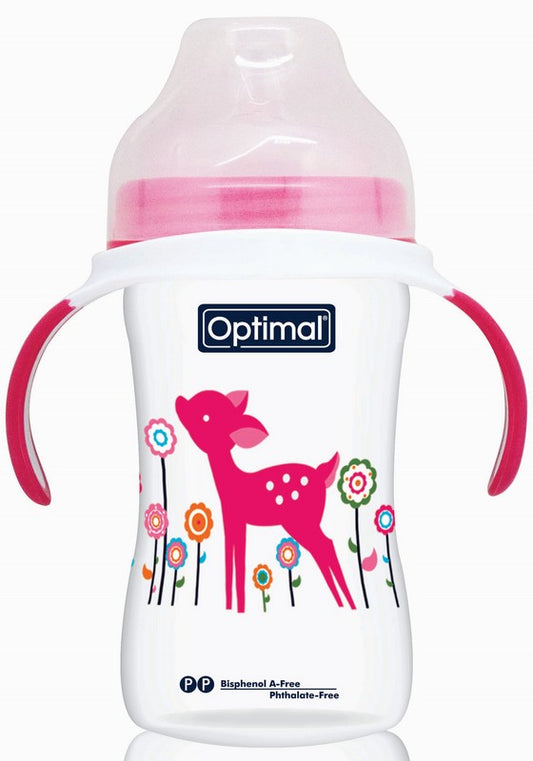 Optimal Extra Wide Neck Feeding Bottle With Handle (240ml)