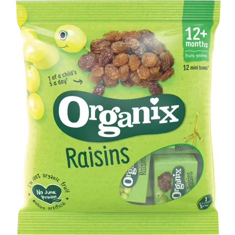 Organix Mini Organic Raisin Fruit Snack Boxes Multipack (168g)