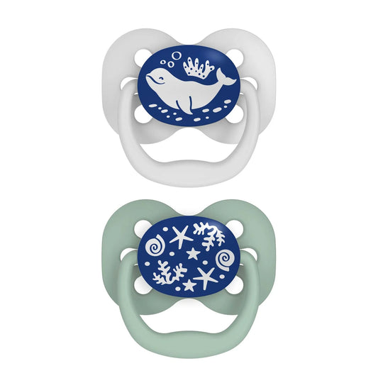 Dr. Brown's Advantage Pacifier Stage 1 Glow In The Dark (Blue) - Pack of 2