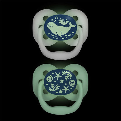 Dr. Brown's Advantage Pacifier Stage 1 Glow In The Dark (Blue) - Pack of 2