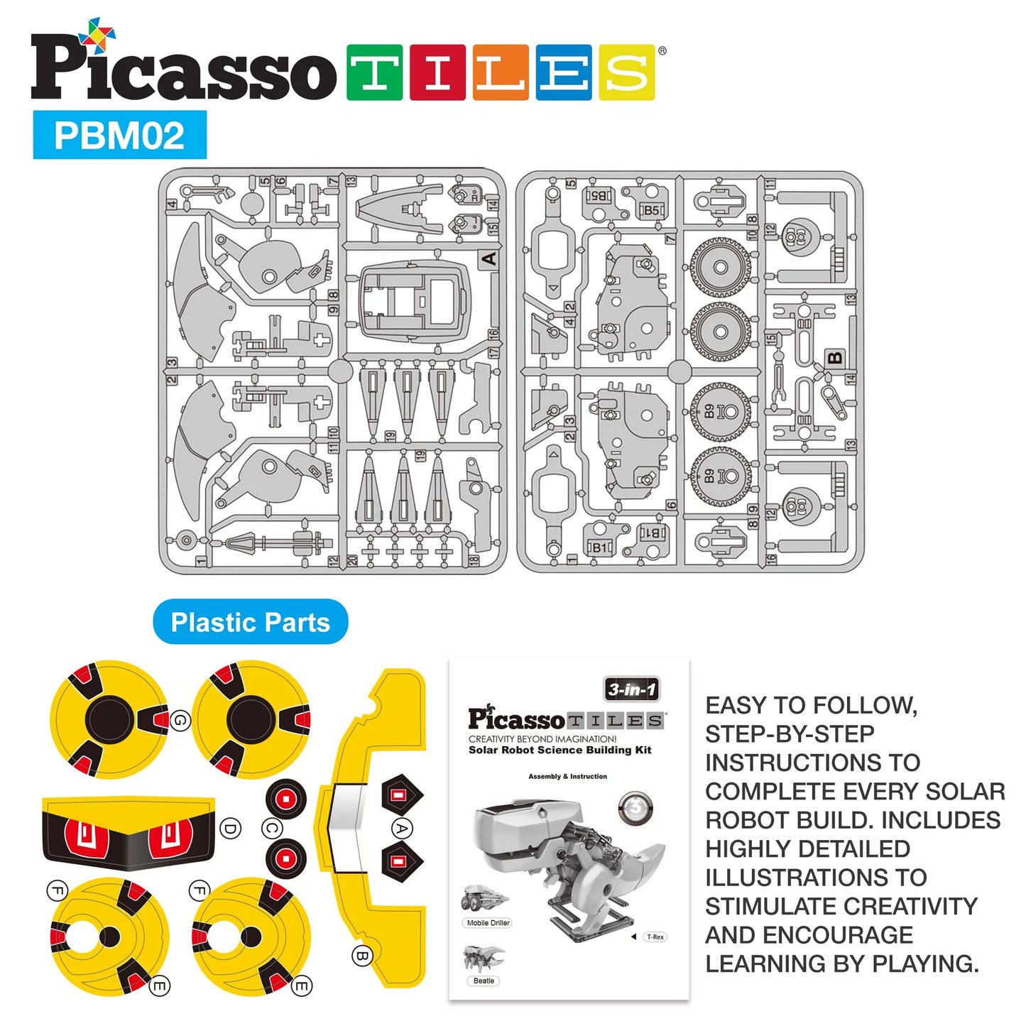 Picasso Magnetic Solar Robot 3 in 1