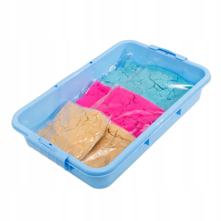 Click4TOYS - Kids Kinetic Sand Ice Cream Shop Play Set with Moulds & Storage Case - 1500g