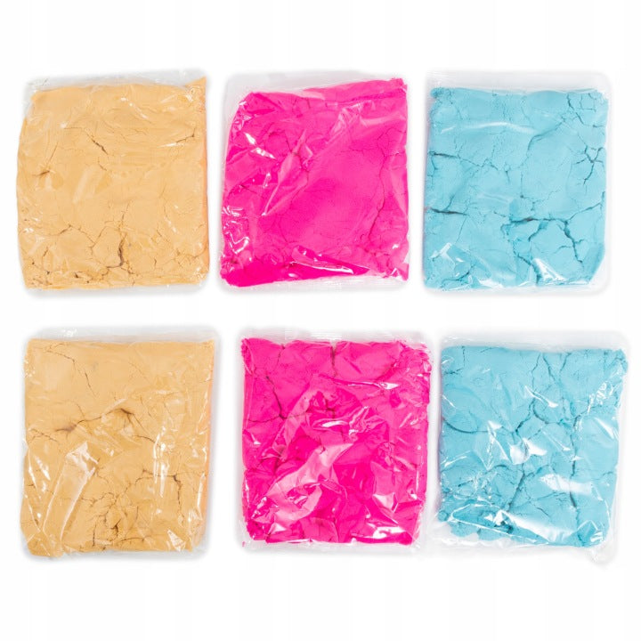 Click4TOYS - Kids Kinetic Sand Ice Cream Shop Play Set with Moulds & Storage Case - 1500g