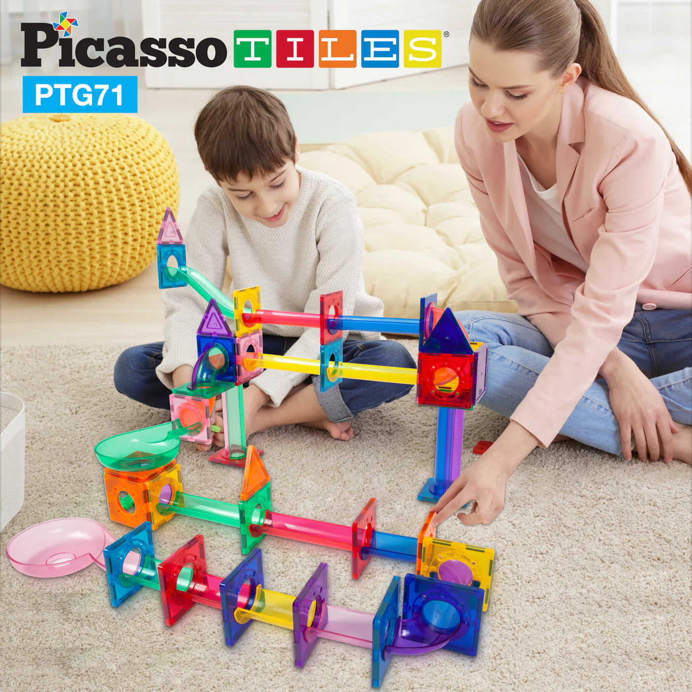 Picasso Tiles Magnetic Marble Run (71 Pcs)