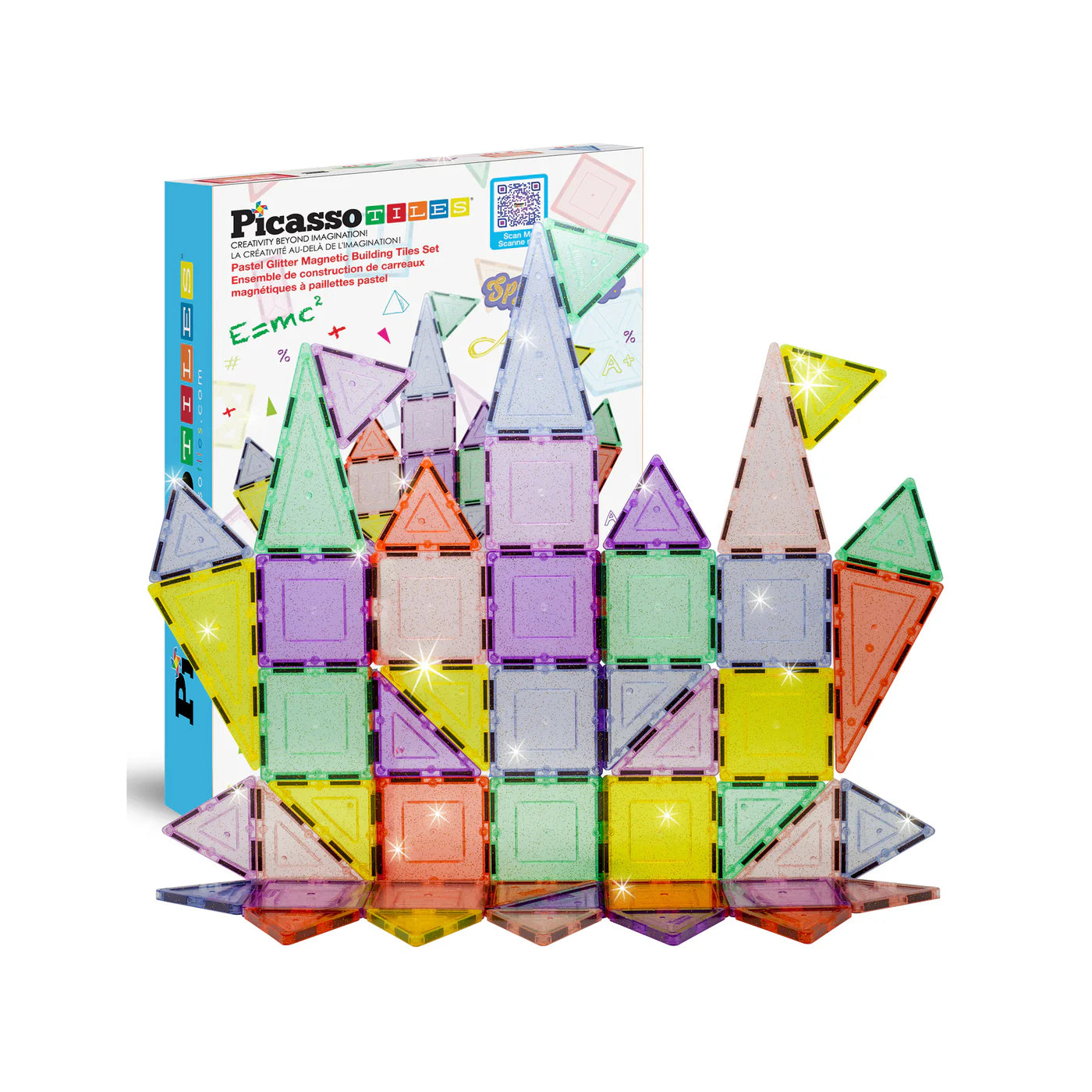 Picasso Tiles Magnetic Pastel Glitter (48 Pcs)